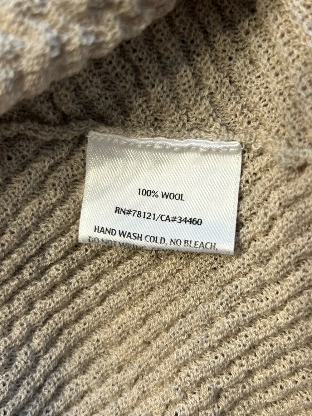 Eileen Fisher Women’s Tan Wool Sweater Twinset w/ Open Cardigan and Tank, Large - Picture 14 of 14
